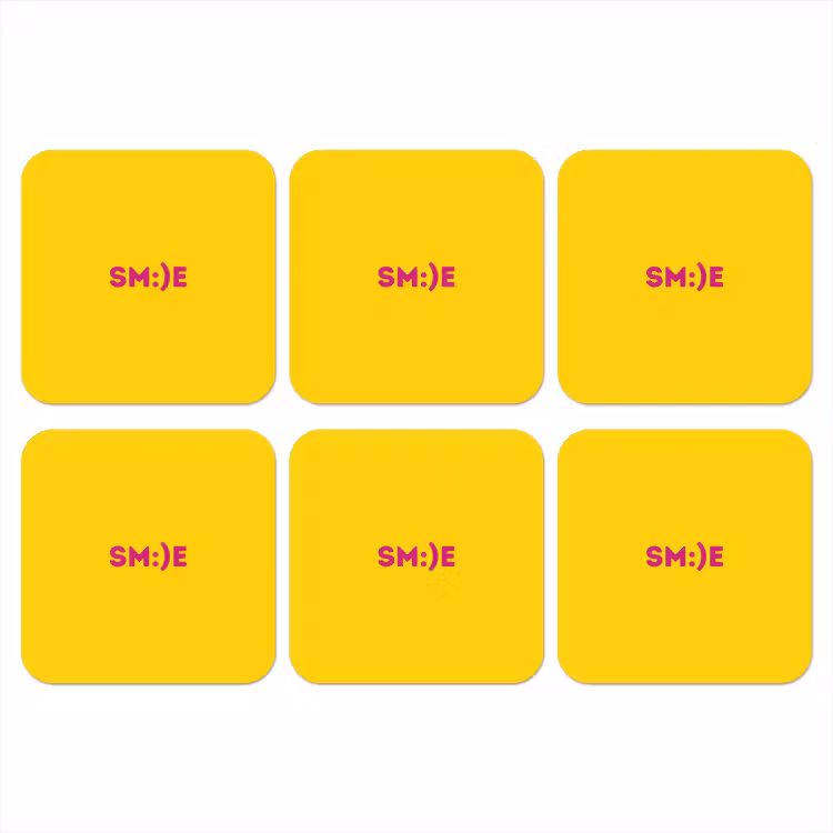 Onderzetter - Smile - Roze - Geel — 1