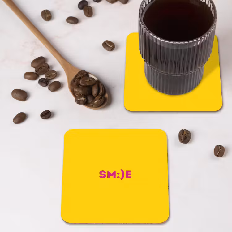 Onderzetter - Smile - Roze - Geel — 4