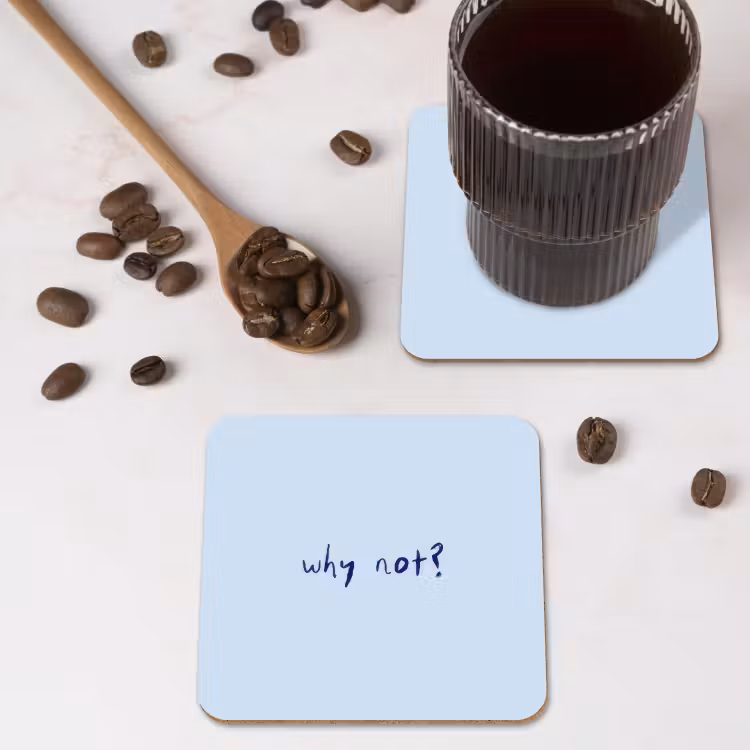 Onderzetter - Why not - Blauw - Donker blauw - Quote — 4