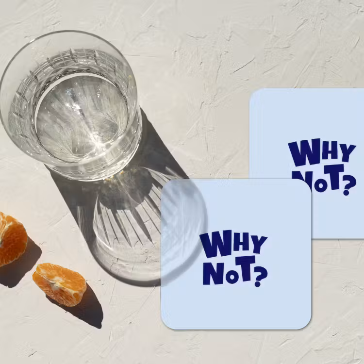 Onderzetter - Why not - Blauw - Licht blauw - Quote — 3