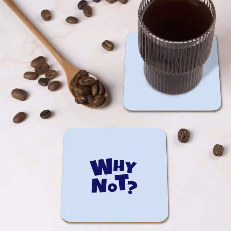 Onderzetter - Why not - Blauw - Licht blauw - Quote — 4