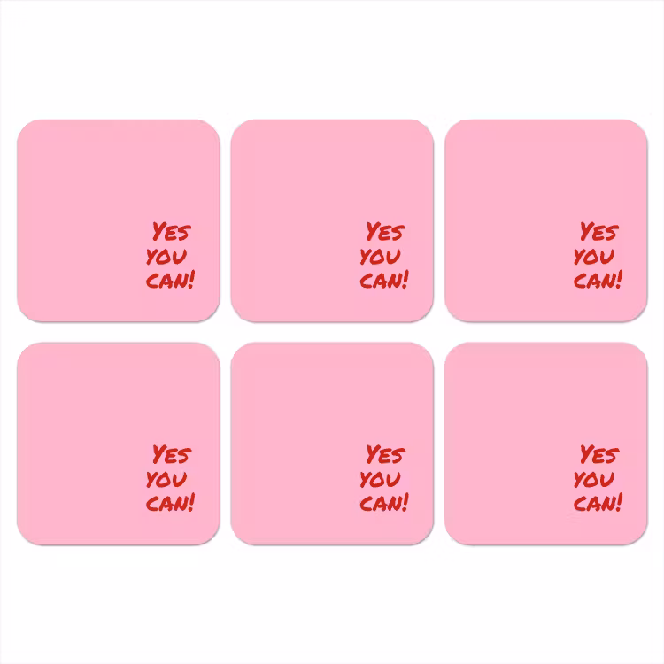Onderzetter - Yes you can do it - Rood - Roze — 1