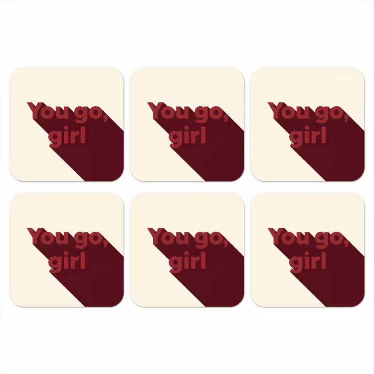Onderzetter - you go girl - 3D - Rood — 1