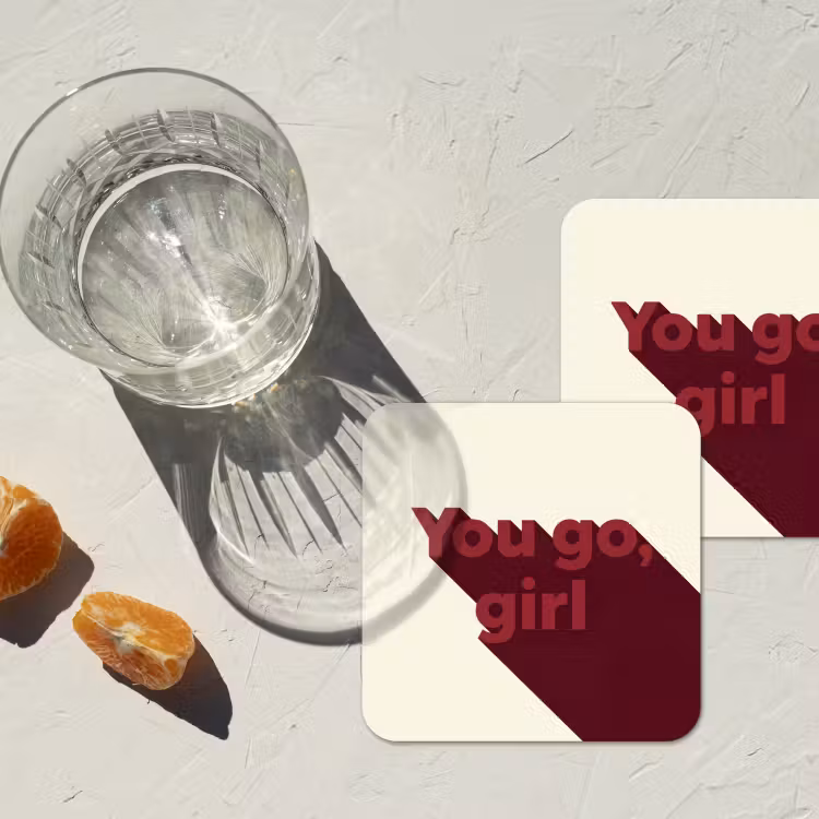 Onderzetter - you go girl - 3D - Rood — 3