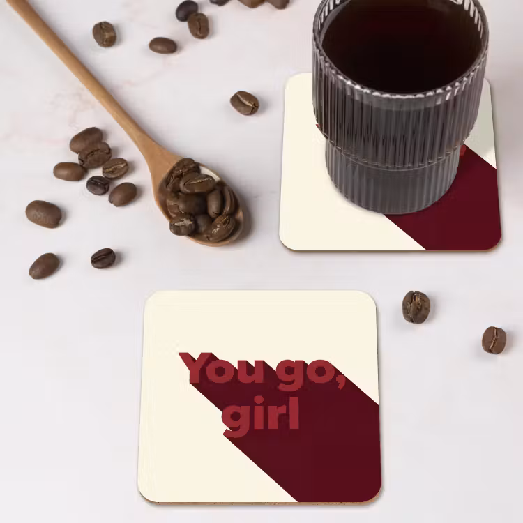 Onderzetter - you go girl - 3D - Rood — 4