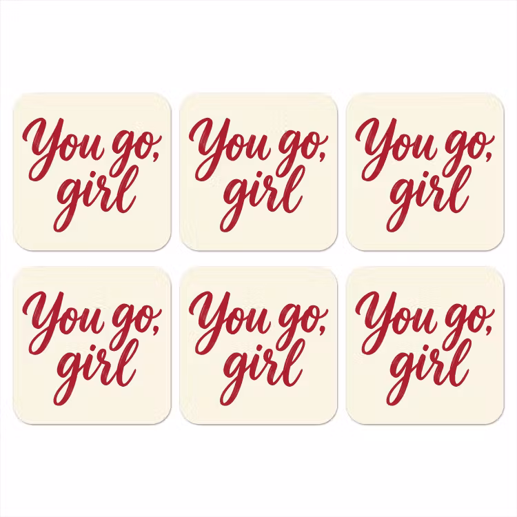 Onderzetter - you go girl - Rood - Wit — 1