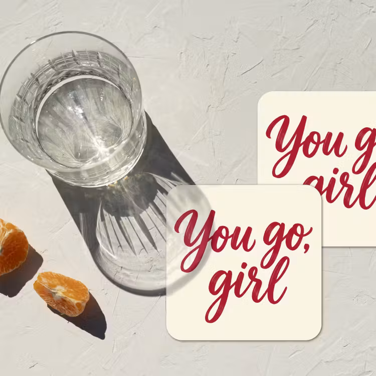 Onderzetter - you go girl - Rood - Wit — 3