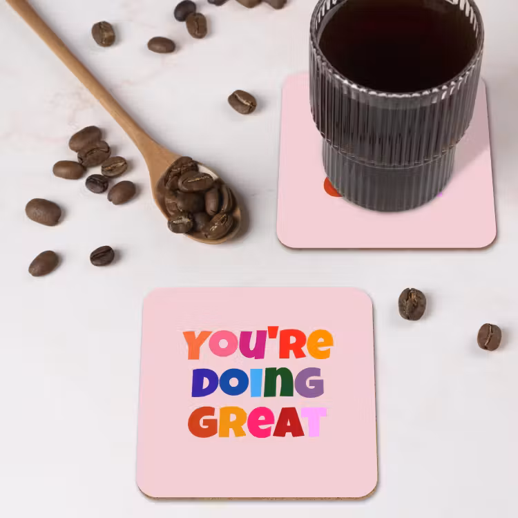 Onderzetter - You're doing great - Roze - Kleurrijk — 4