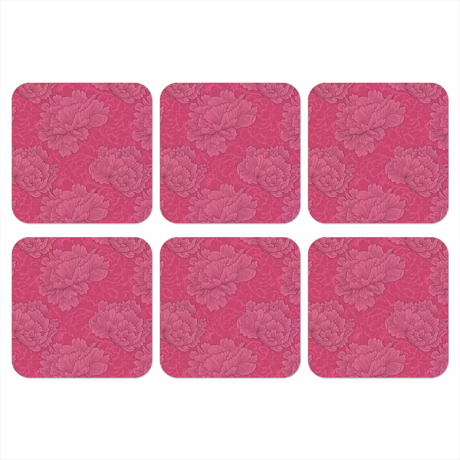 Onderzetter - Pioenrozen - Energiek - Roze — 1