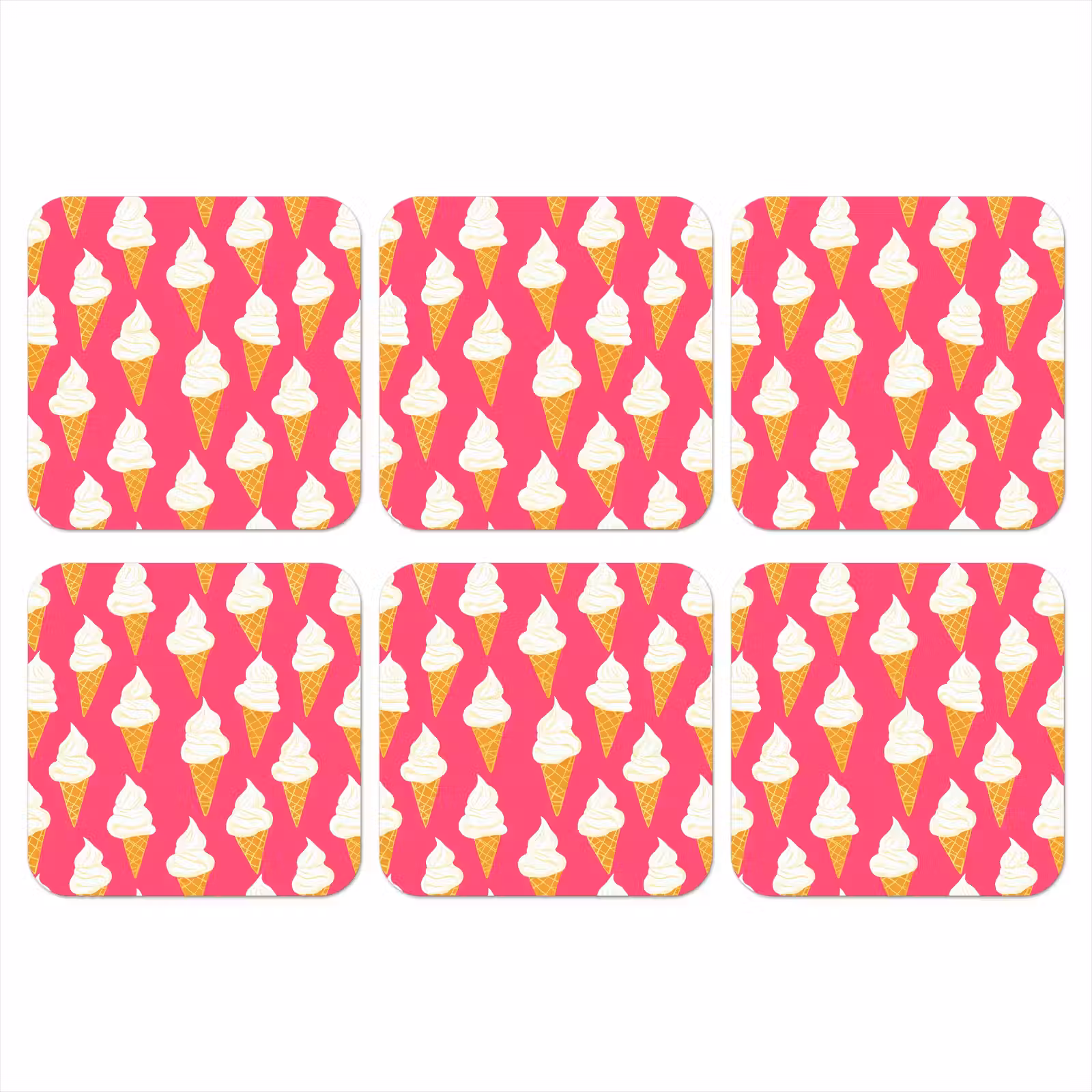 Onderzetter - Softijs - Horentje - Roze — 1