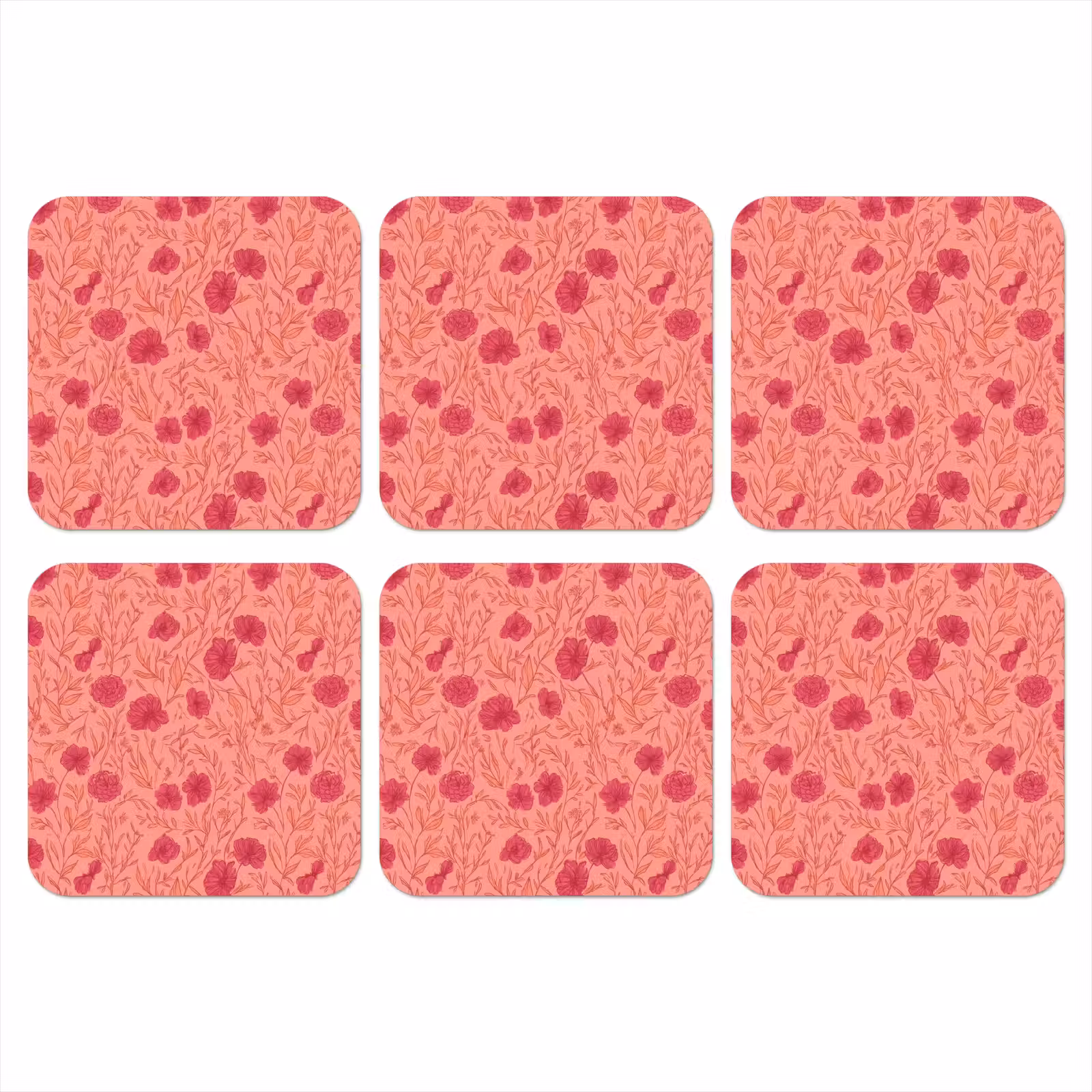 Onderzetter - Weidebloemen - Romantisch - Roze — 1