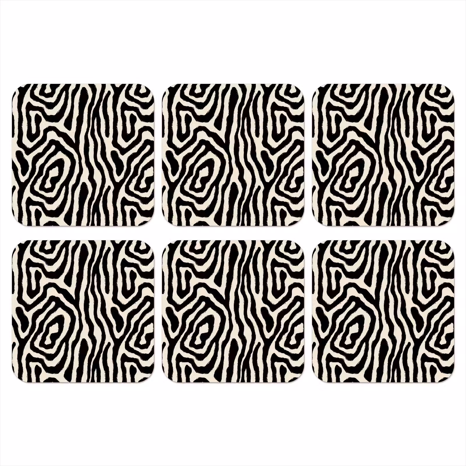 Onderzetter - Zebra - Zwart - Abstract — 1
