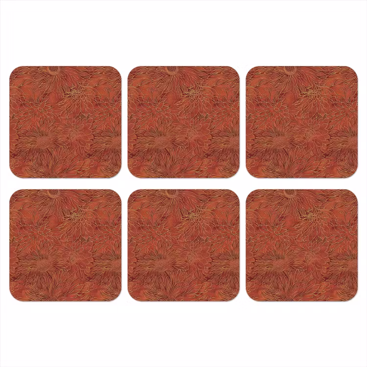 Onderzetter - Oosters - Bloemen - Terracotta — 1