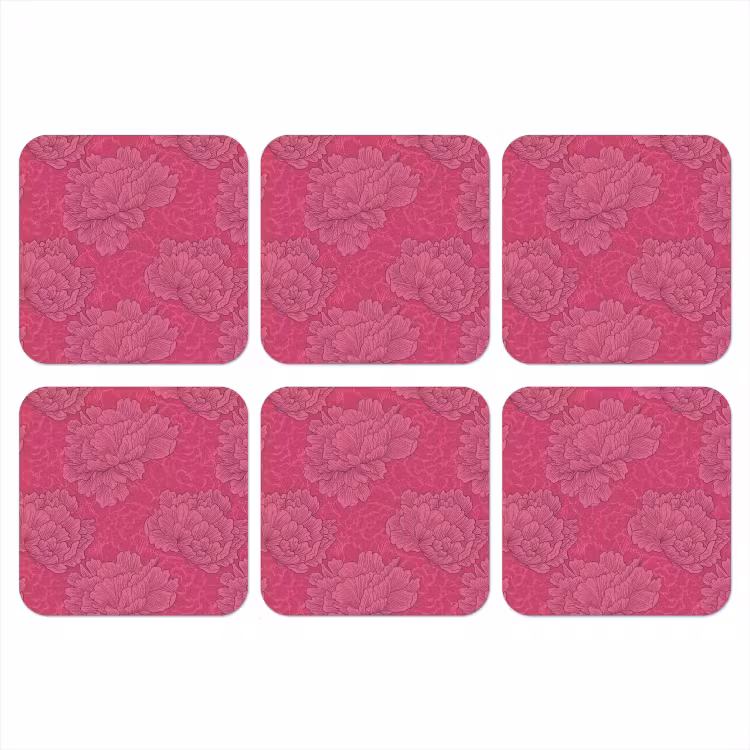 Onderzetter - Pioenrozen - Energiek - Roze — 1