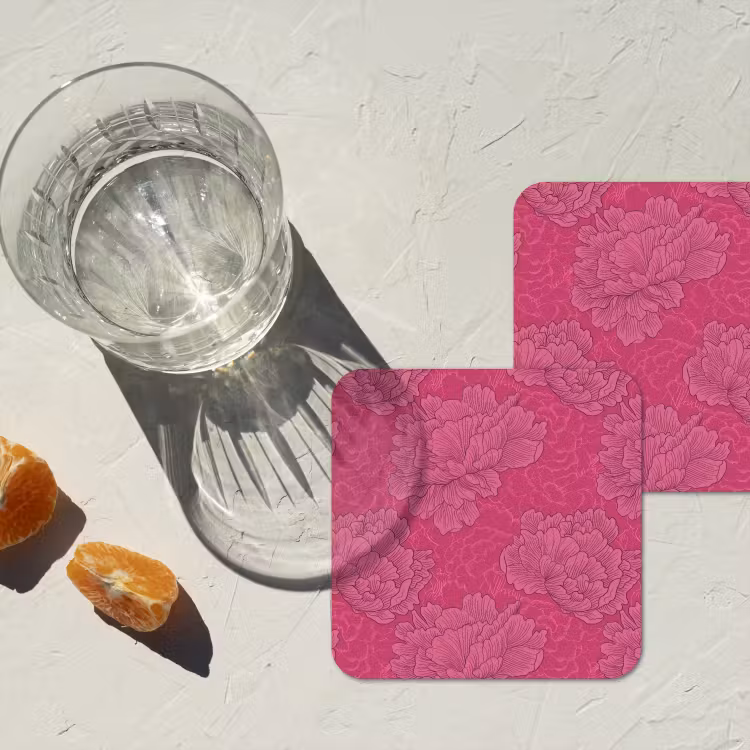 Onderzetter - Pioenrozen - Energiek - Roze — 3