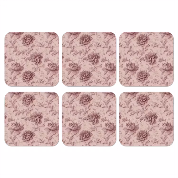 Onderzetter - Reliëf - Pioenrozen - Roze — 1