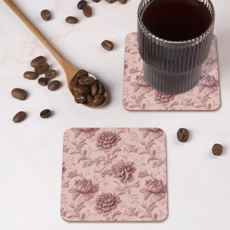 Onderzetter - Reliëf - Pioenrozen - Roze — 4