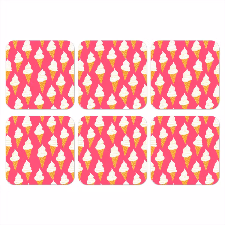 Onderzetter - Softijs - Horentje - Roze — 1