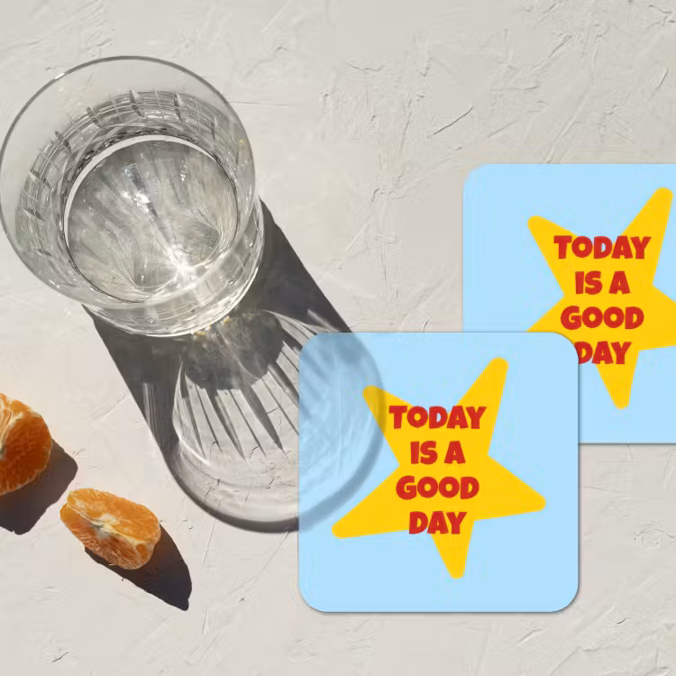 Onderzetter - Ster - Today is a good day - Blauw — 3