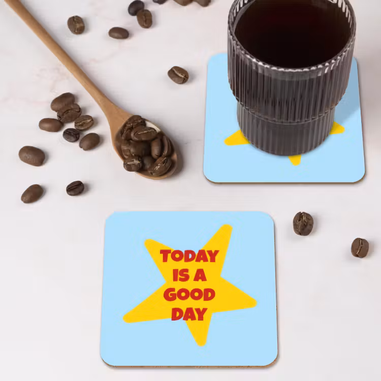 Onderzetter - Ster - Today is a good day - Blauw — 4