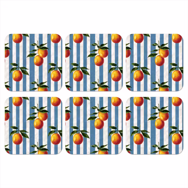 Onderzetter​ - Strepen - Citroen - Blauw — 1