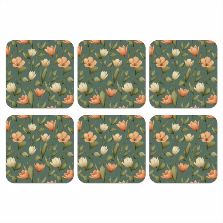 Onderzetter - Tulpen - Botanisch - Groen — 1