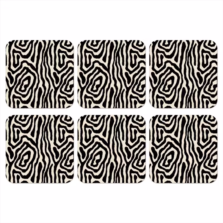 Onderzetter - Zebra - Zwart - Abstract — 1