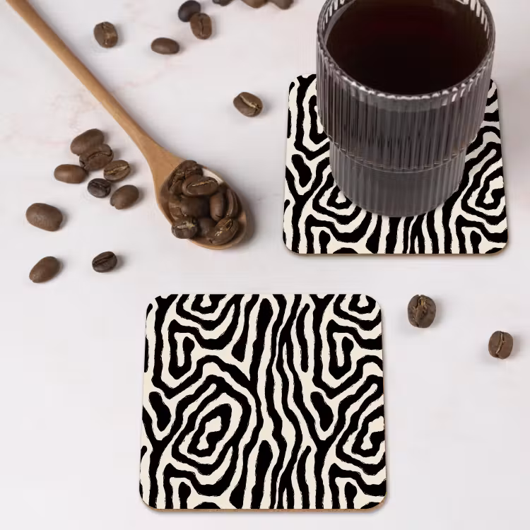 Onderzetter - Zebra - Zwart - Abstract — 4