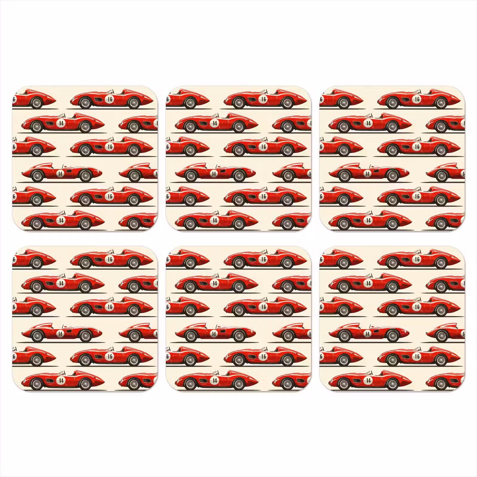 Onderzetter - Raceauto - Retro - Rood — 1
