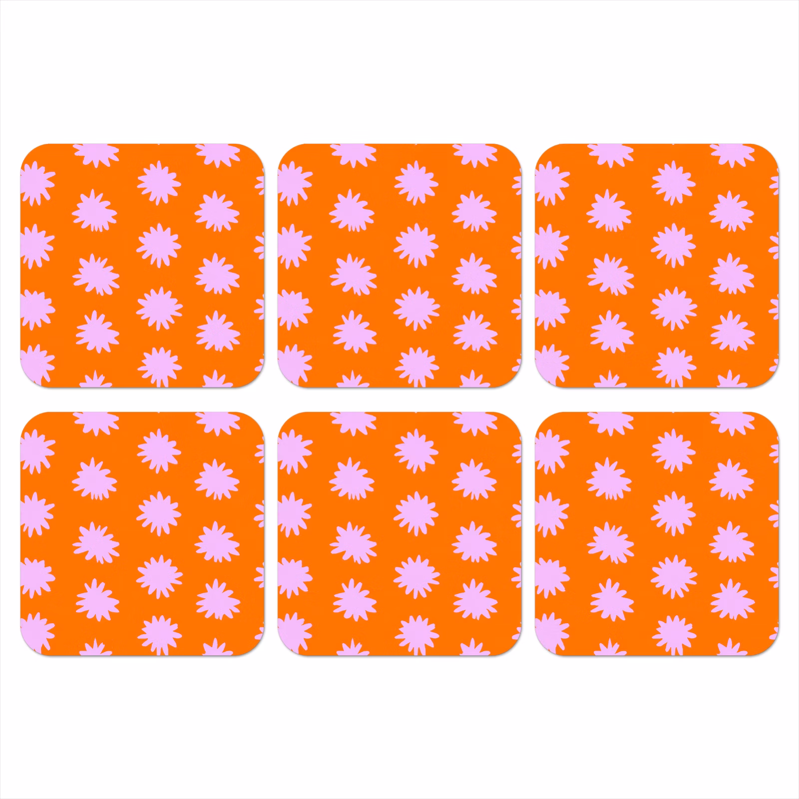 Onderzetter - Retro - Bloemen - Oranje — 1