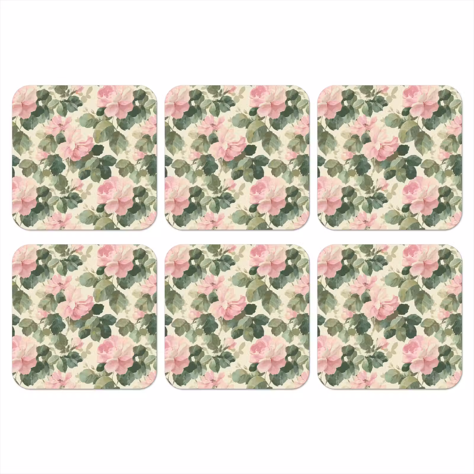 Onderzetter - Rozen - Botanisch - Roze — 1