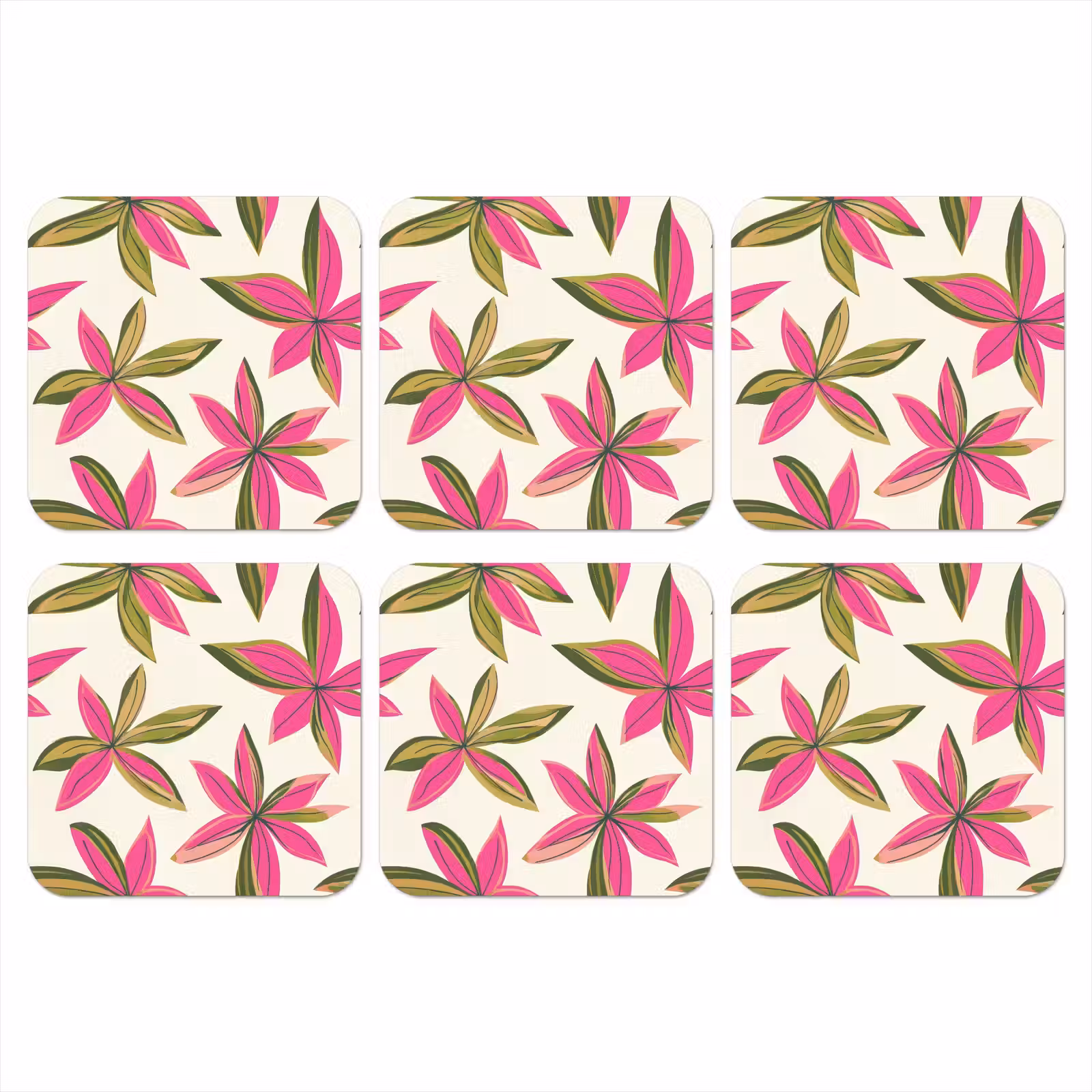 Onderzetter - Tropisch - Bloem - Roze — 1