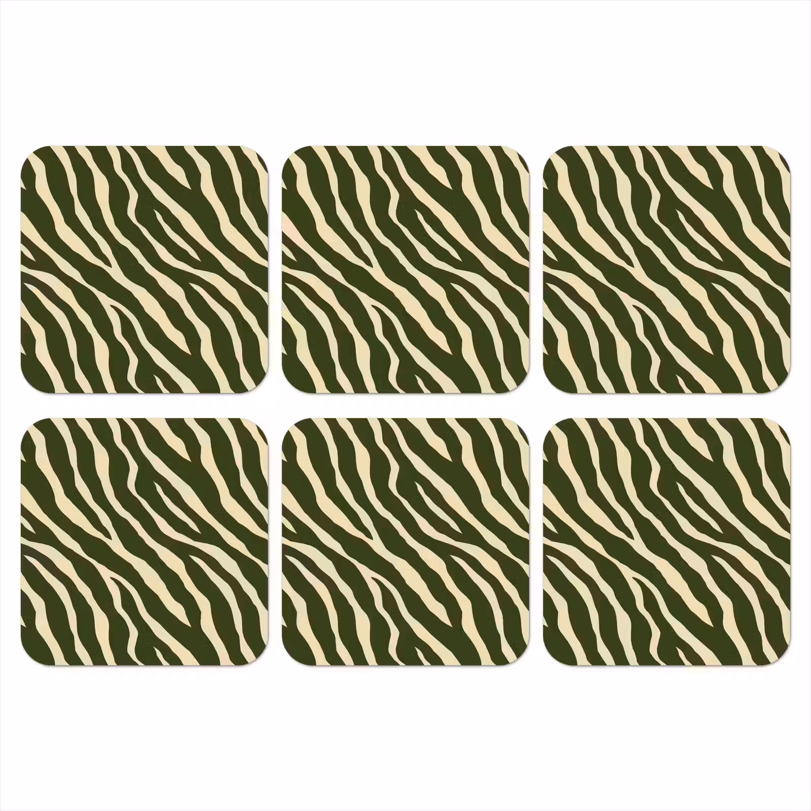 Onderzetter - Zebra - Patroon - Groen — 1