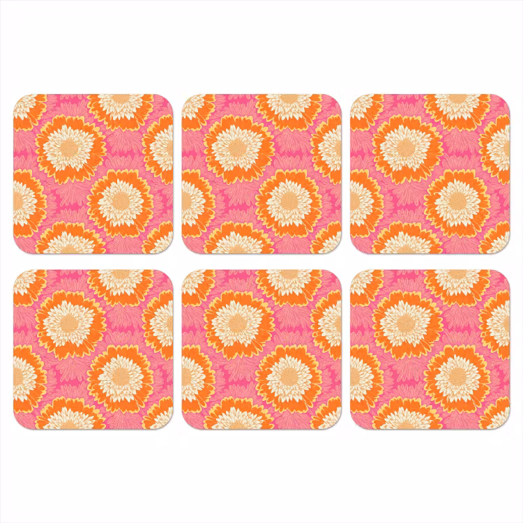 Onderzetter​ - Retro - Bloemen - Kleurrijk — 1