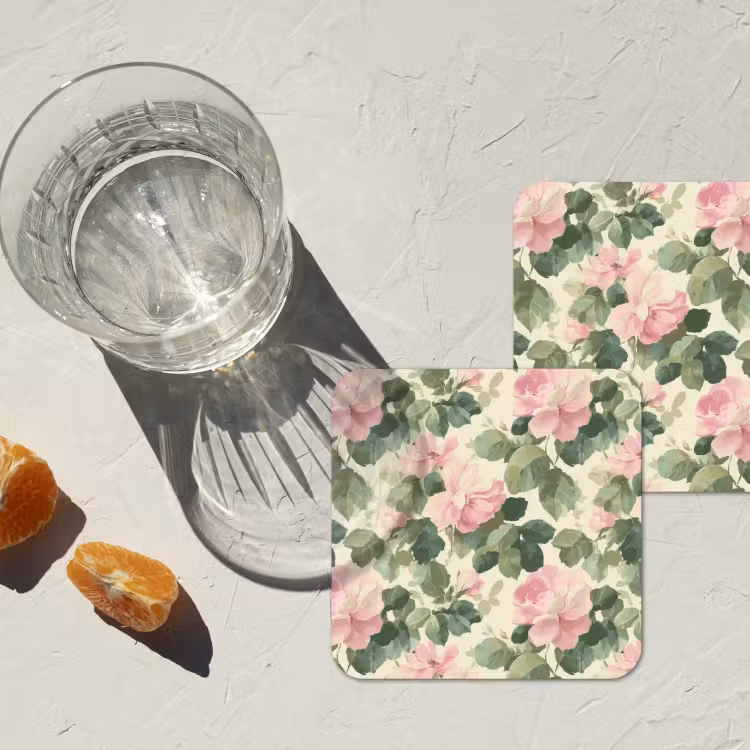 Onderzetter - Rozen - Botanisch - Roze — 3