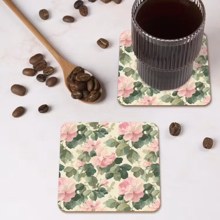 Onderzetter - Rozen - Botanisch - Roze — 4
