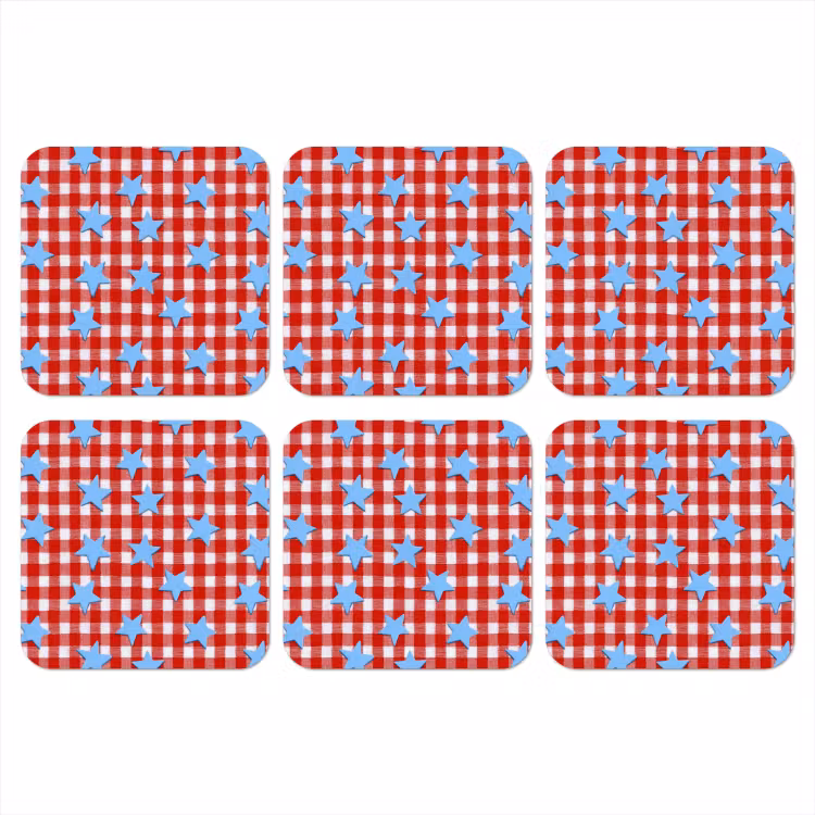 Onderzetter​ - Ruit - Sterren - Rood — 1