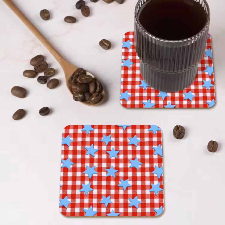 Onderzetter​ - Ruit - Sterren - Rood — 4