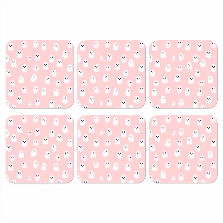 Onderzetter - Spookjes - Patroon - Roze — 1