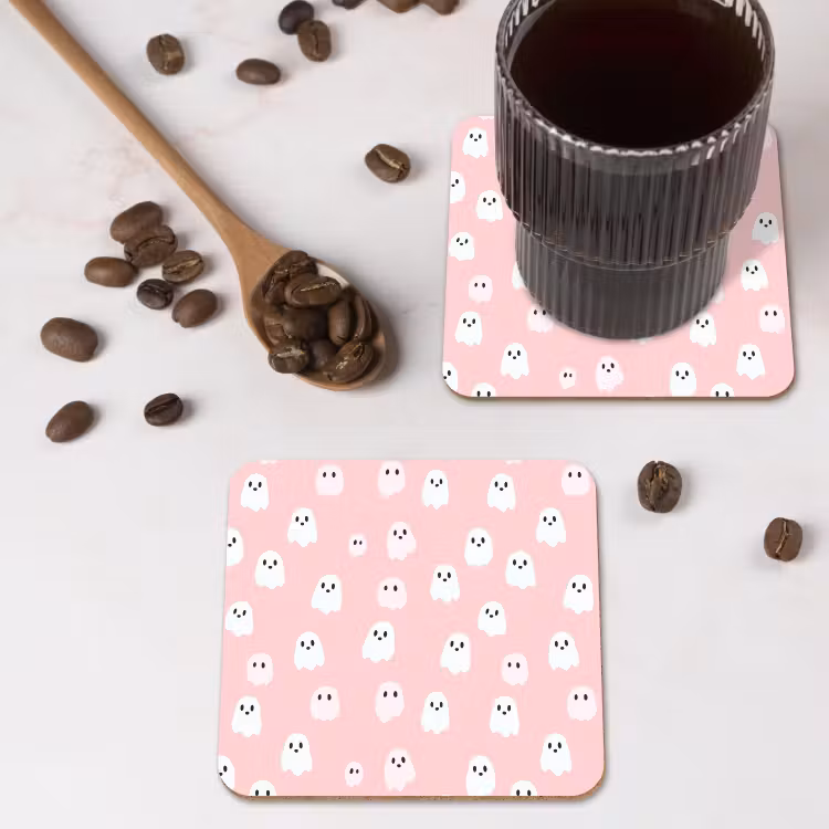 Onderzetter - Spookjes - Patroon - Roze — 4