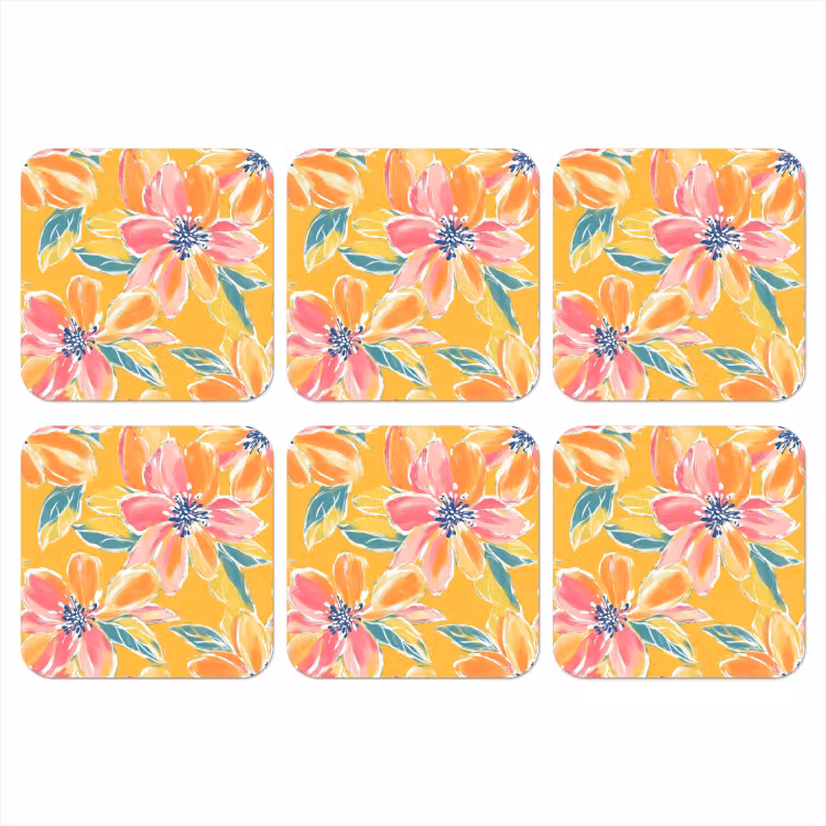 Onderzetter - Textuur - Bloemen - Kleurrijk — 1