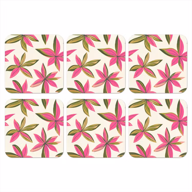 Onderzetter - Tropisch - Bloem - Roze — 1
