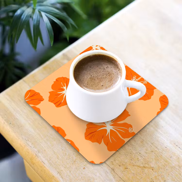 Onderzetter - Tropisch - Hibiscus - Oranje — 2
