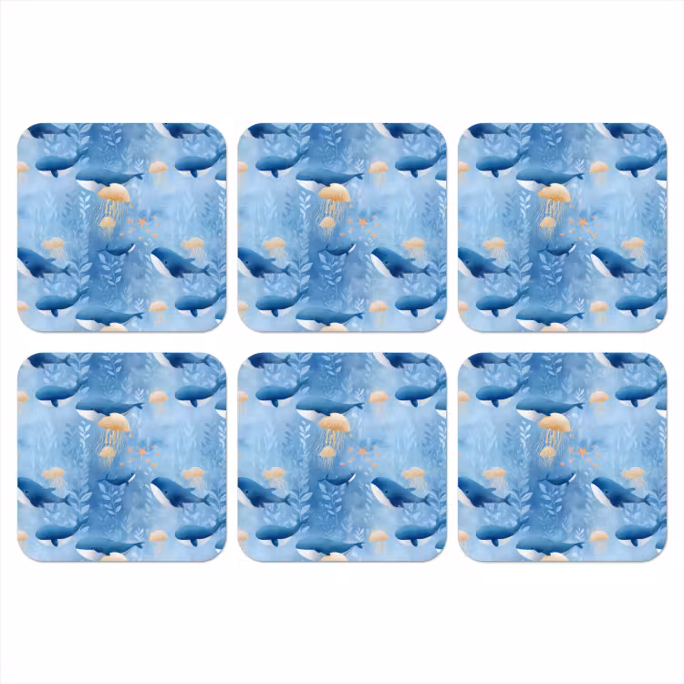 Onderzetter - Walvissen - Oceaan - Blauw — 1