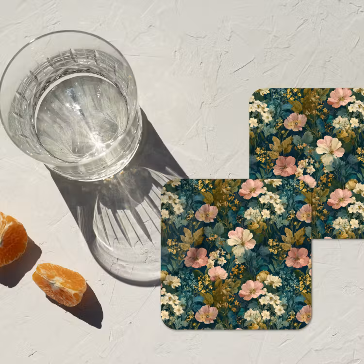 Onderzetter - Wilde bloemen - Botanisch - Patroon - Roze - Romantisch — 3