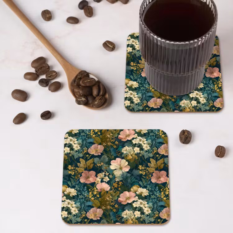 Onderzetter - Wilde bloemen - Botanisch - Patroon - Roze - Romantisch — 4