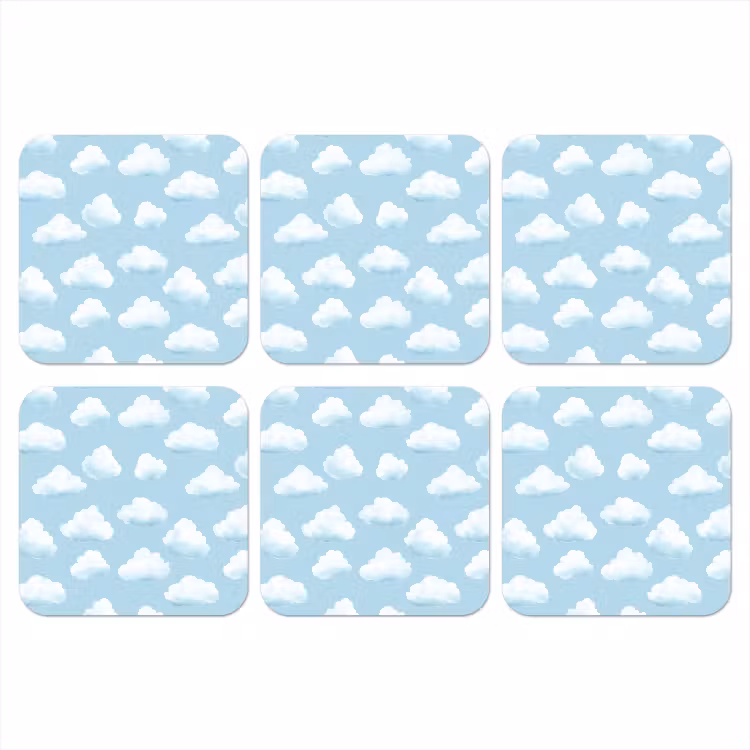 Onderzetter - Wolken - Illustratie - Blauw — 1