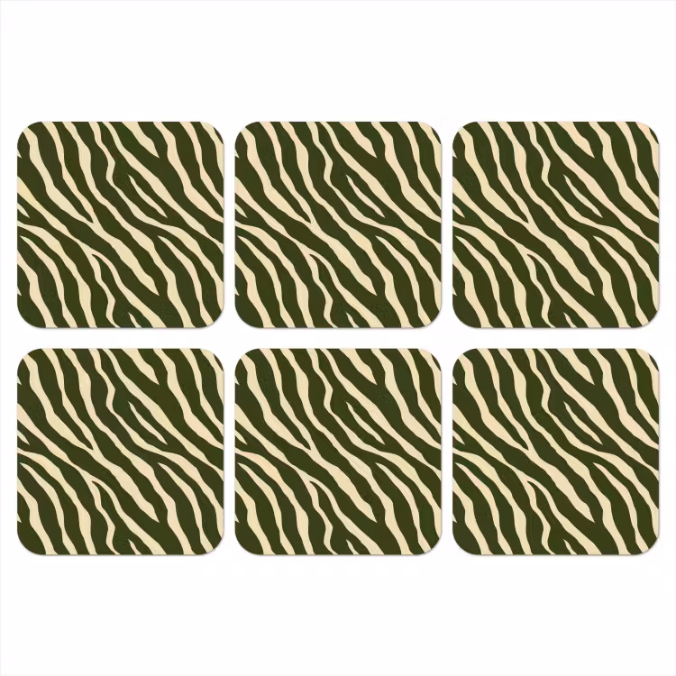 Onderzetter - Zebra - Patroon - Groen — 1