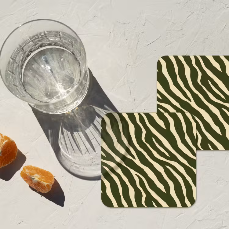 Onderzetter - Zebra - Patroon - Groen — 3