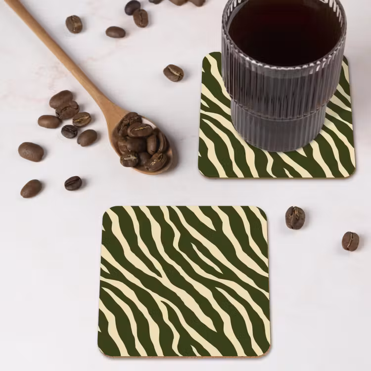 Onderzetter - Zebra - Patroon - Groen — 4